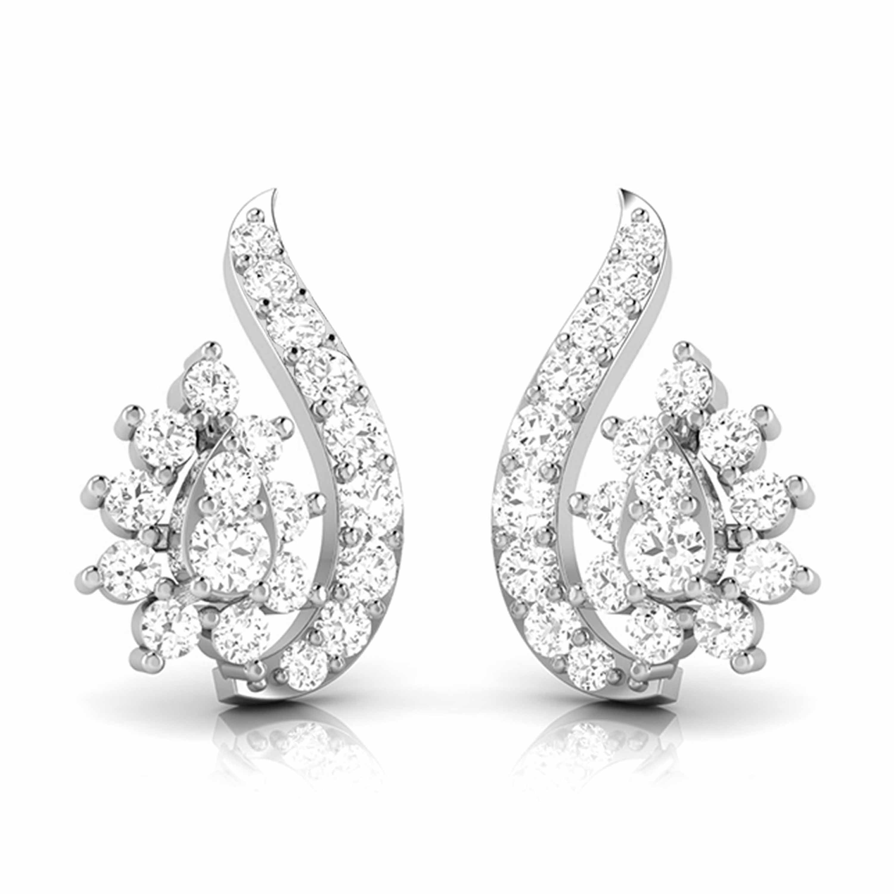 Solitaire Brilliant Stud Earrings - 6 prong Finished in Pure Platinum -  CRISLU
